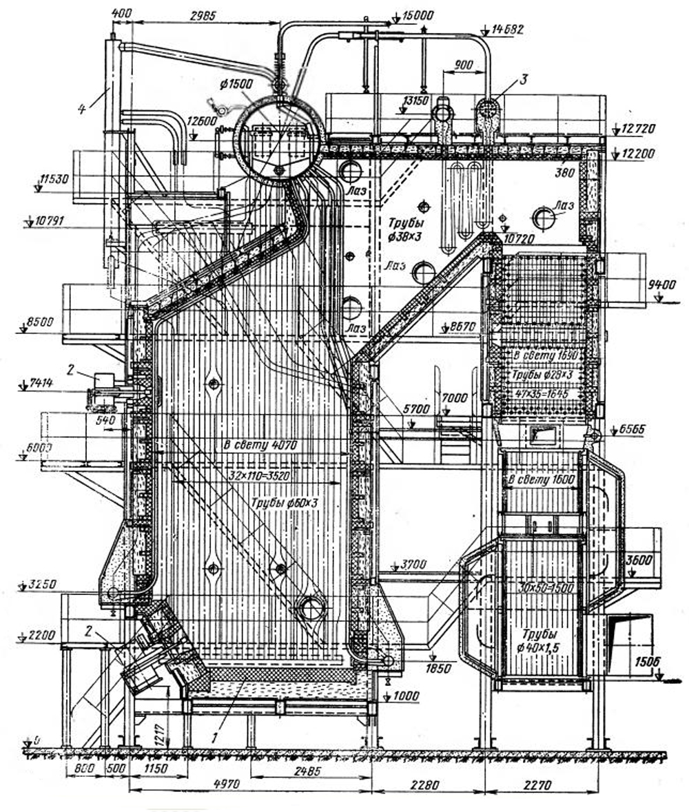 Котлоагрегат с топкой для природного газа и мазута Котлоагрегат с топкой для газа и мазута